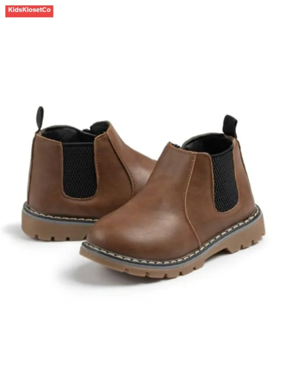 Kids Unisex Waterproof PU Leather Chelsea Ankle Boots Non-Slip